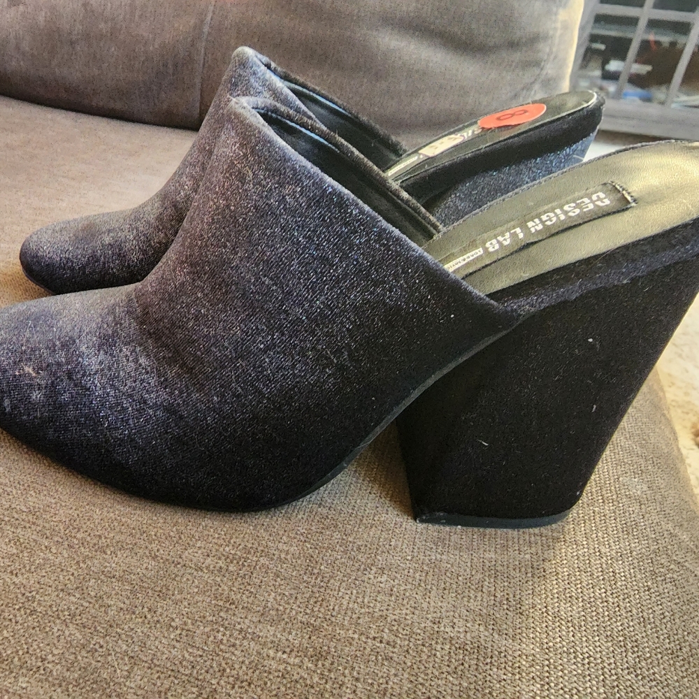 Velvet clog mules